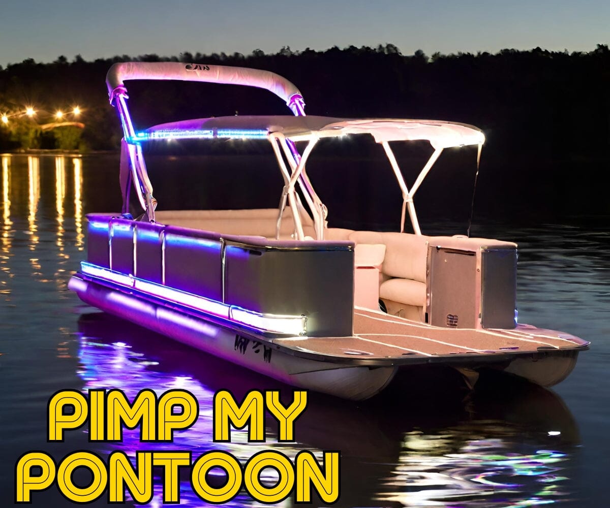 Pimp My Pontoon: Premium LED Neon Under Deck Glow Lighting Kit for Boats Pimp My Pontoon Green Blob Outdoors 