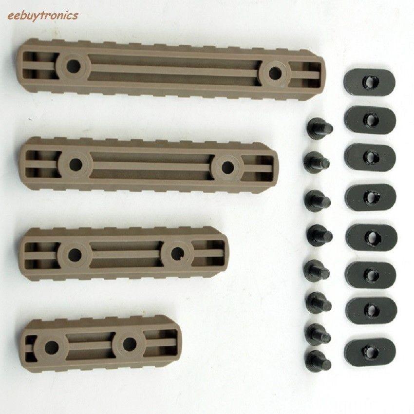 Advanced Tactical Polymer RAIL Sections for Hand Guards Dark Earth Rifle Rails Unbranded 