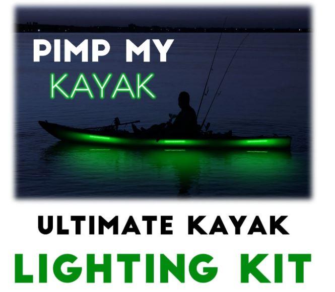 Pimp My Kayak - LED Lighting DIY Kit - 30,000 Lumens - Includes Red &amp; Green Navigation Lights Pimp My Kayak Green Blob Outdoors 