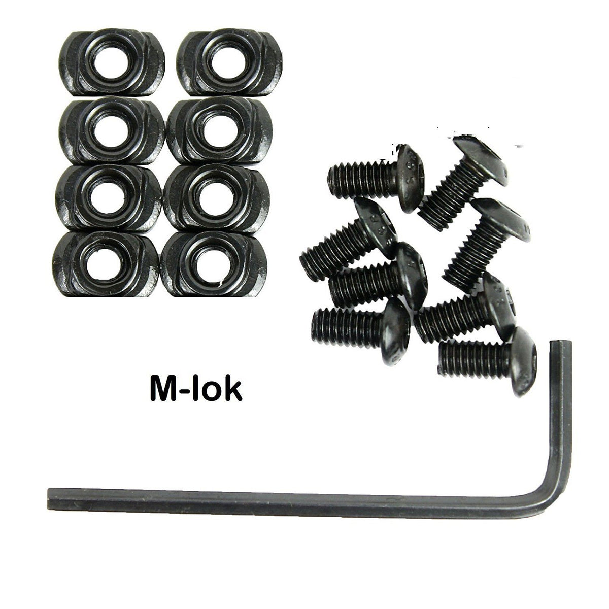 Black Polymer Rail Sections 4 Set with Camming T - Nuts - Green Blob Outdoors