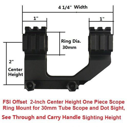 Canitlever Scope Rings Mount 30mm 1&quot; with Top and Side Rails - Green Blob Outdoors