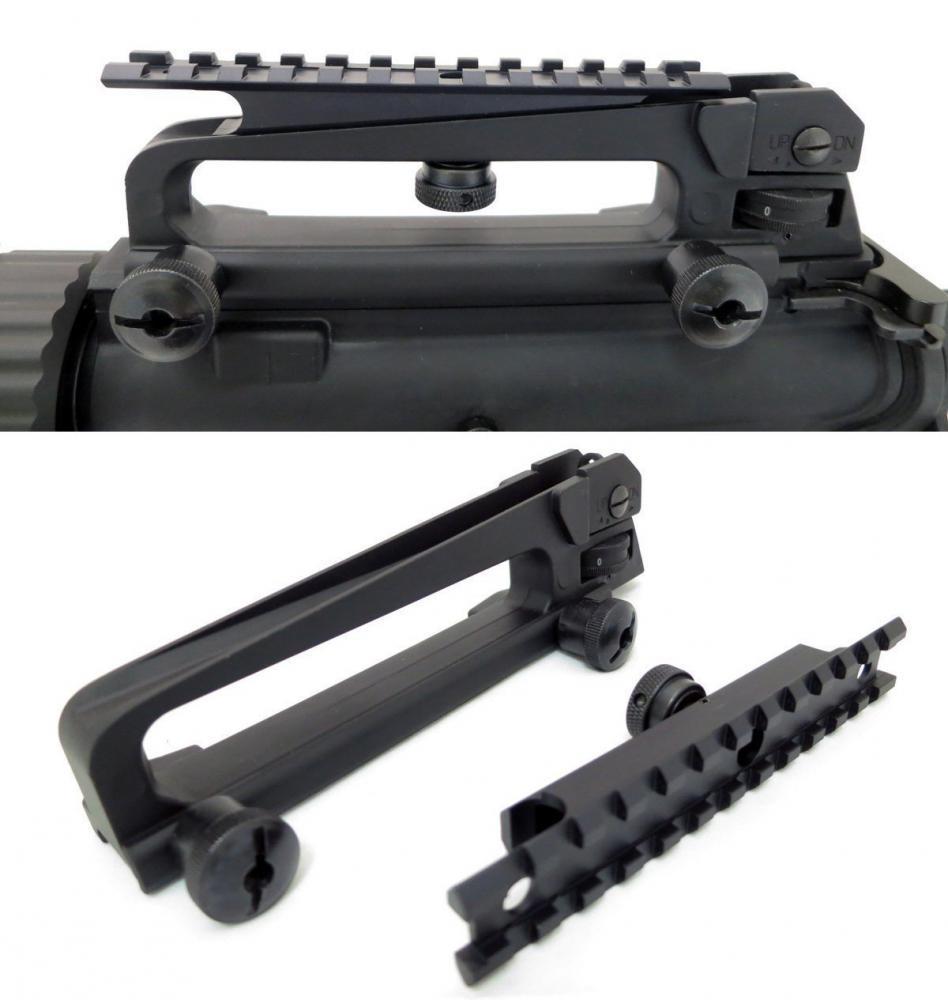 Carry Handle A2 Optics Top Rail with Same Height Front Sight Post - Green Blob Outdoors