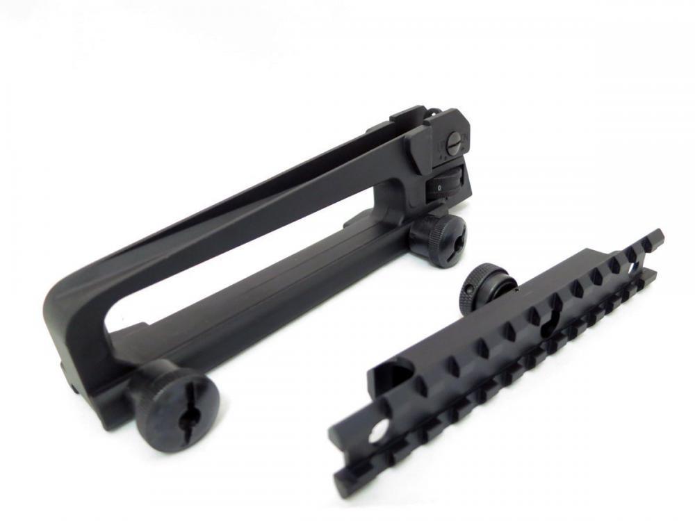 Carry Handle A2 Optics Top Rail with Same Height Front Sight Post - Green Blob Outdoors