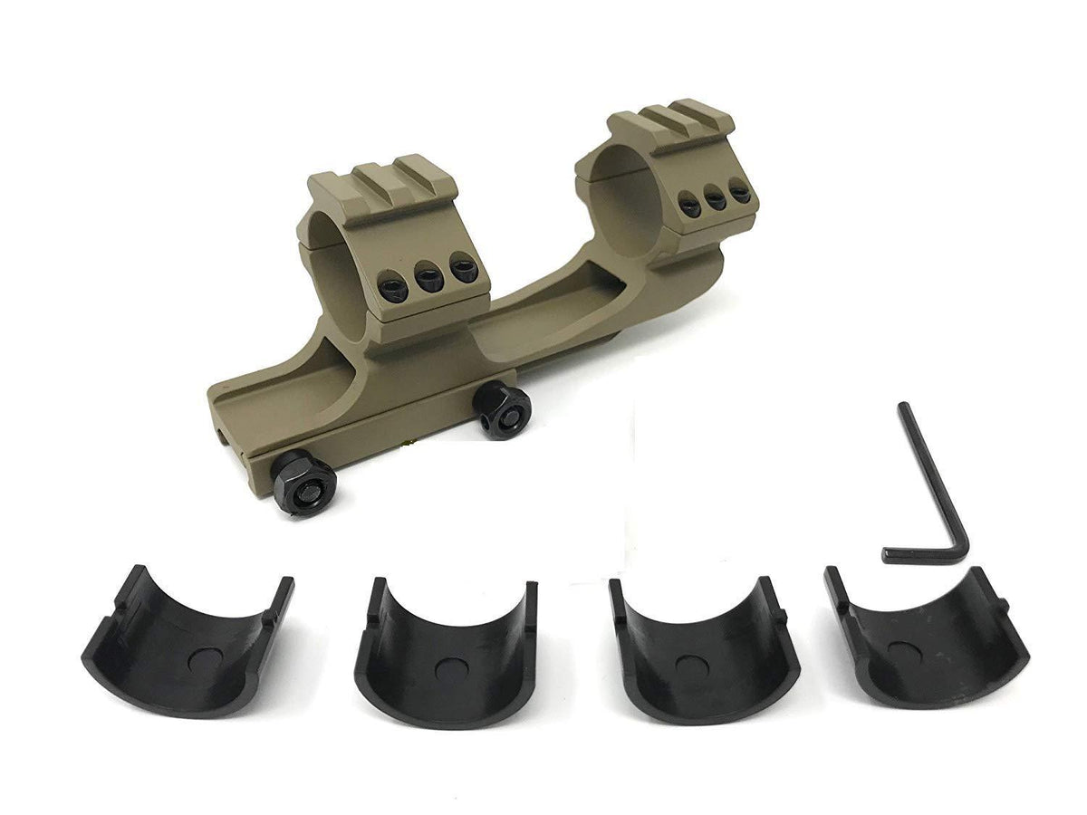 Dark Earth Cantilever Dual Ring Scope Mount 30mm with 1&quot; Removable Inserts - Green Blob Outdoors