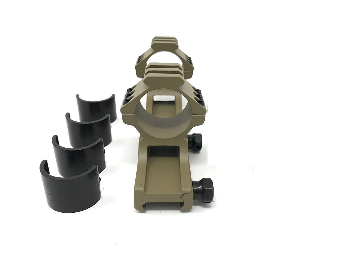 Dark Earth Cantilever Dual Ring Scope Mount 30mm with 1&quot; Removable Inserts - Green Blob Outdoors