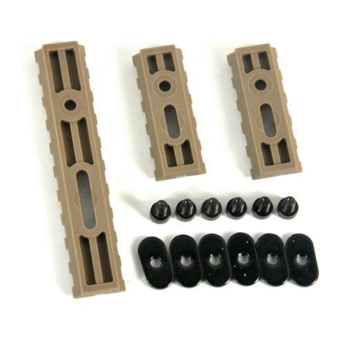 Dark Earth Slotted Polymer Picatinny Rail Set for Handguards - Green Blob Outdoors