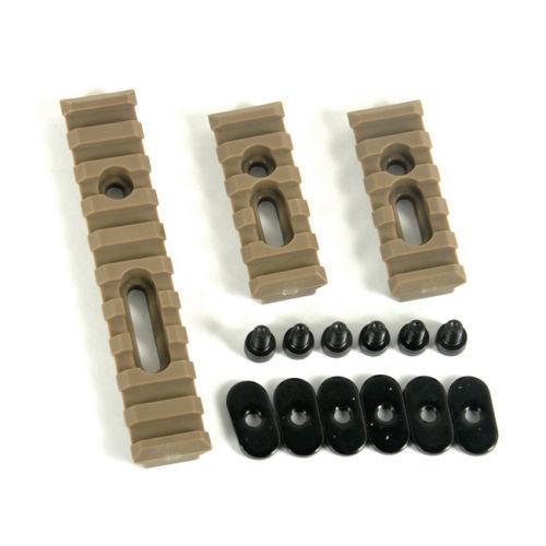 Dark Earth Slotted Polymer Picatinny Rail Set for Handguards - Green Blob Outdoors