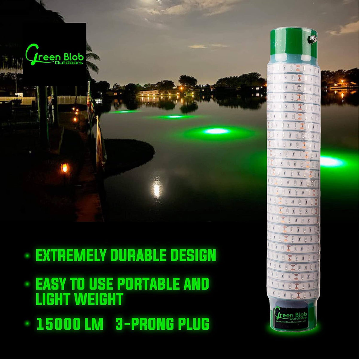 Dock 30,000 Lumens Green Underwater Fishing Light - Green Blob Outdoors