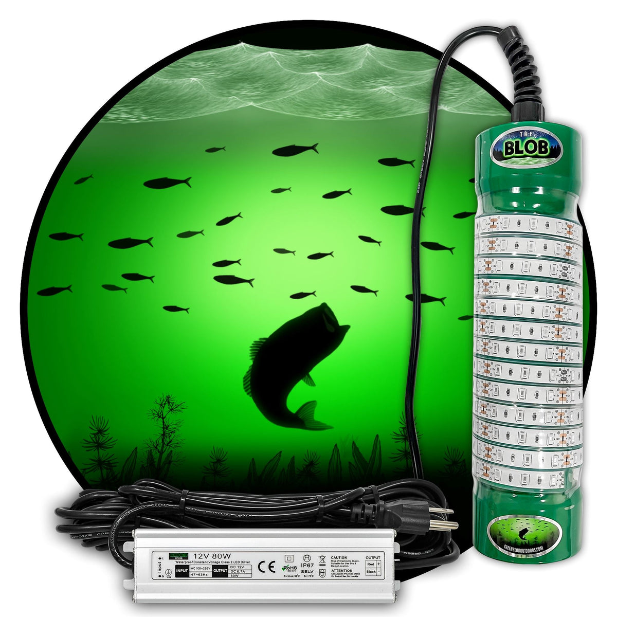 Dock 7,500 Lumens Green Blob Underwater Fishing Light - Green Blob Outdoors