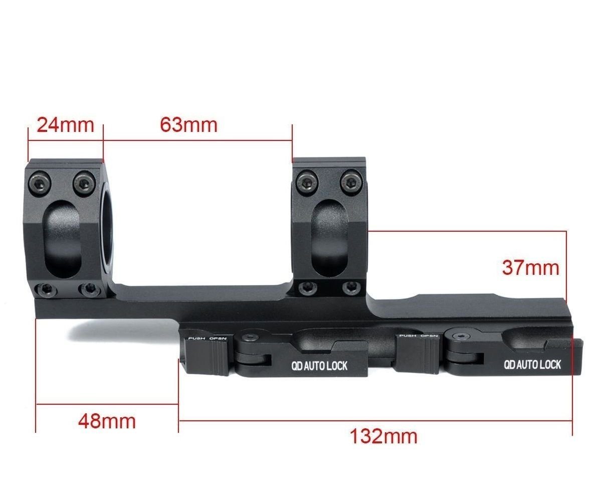 Extended QD Scope Rings Mount Top Rail Extended 30mm 1 inch Rings - Green Blob Outdoors