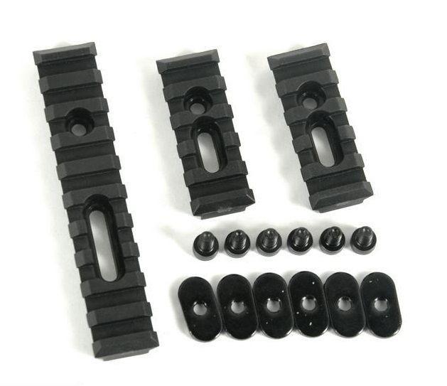 Green Blob Outdoors AR15 Black Slotted Polymer Picatinny 3 piece Rail Set for Handguards - Green Blob Outdoors