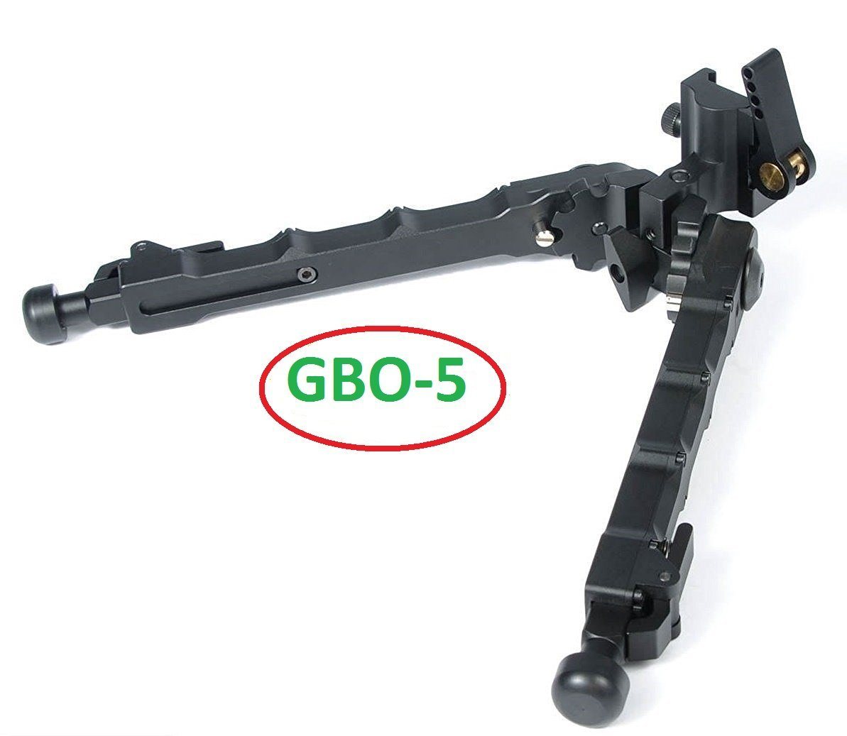 Green Blob Outdoors GBO5 QD Bipod Black Tactical Bipod 7.25-9 inches Quick Detachable Flat Adjustable Matte Black - Green Blob Outdoors