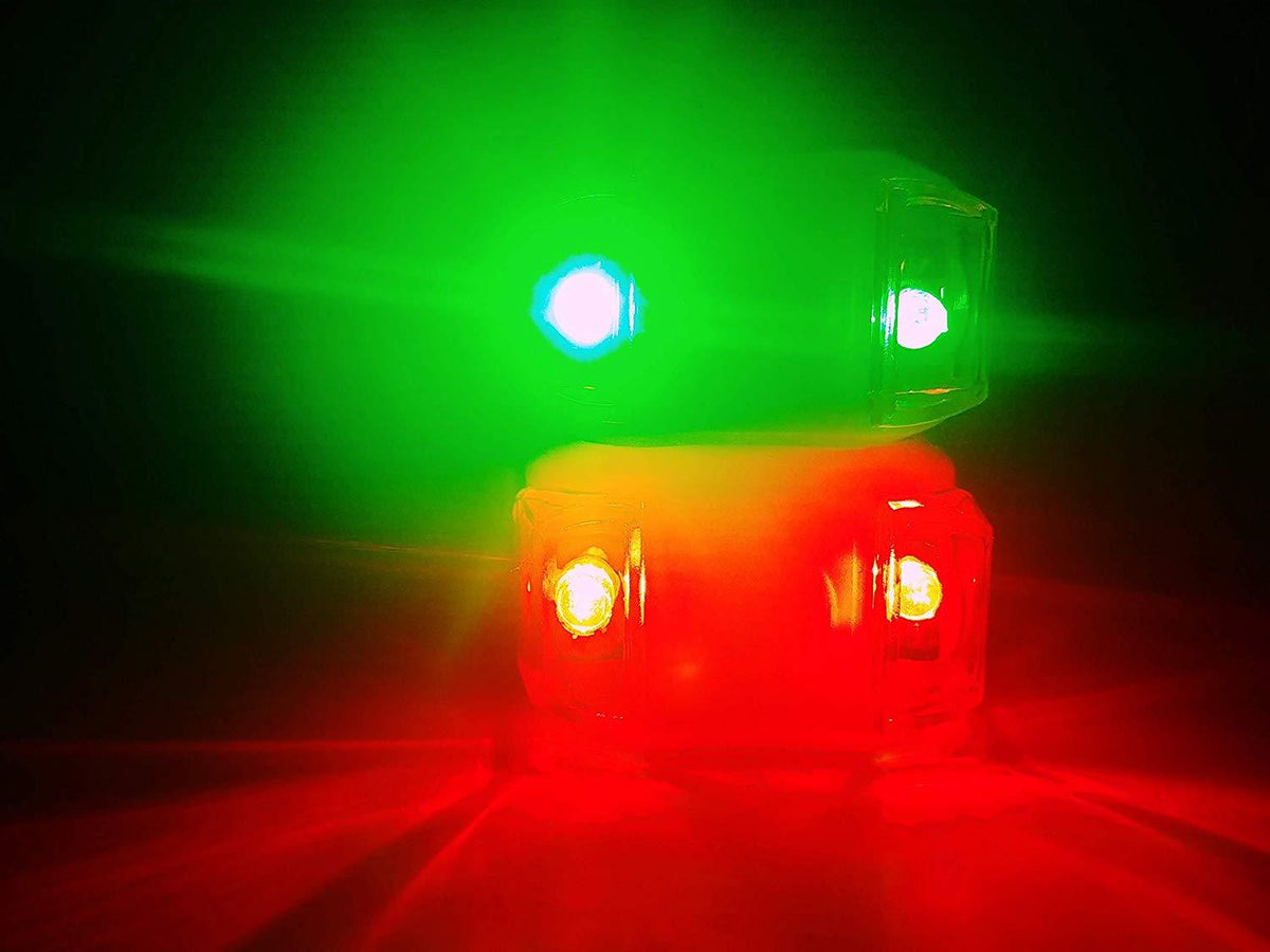 Green Blob Outdoors Navigation Boat Lights Sets Marine LED Portable Emergency Safety Waterproof (Choice of Red, Green, Blue, White) - Green Blob Outdoors