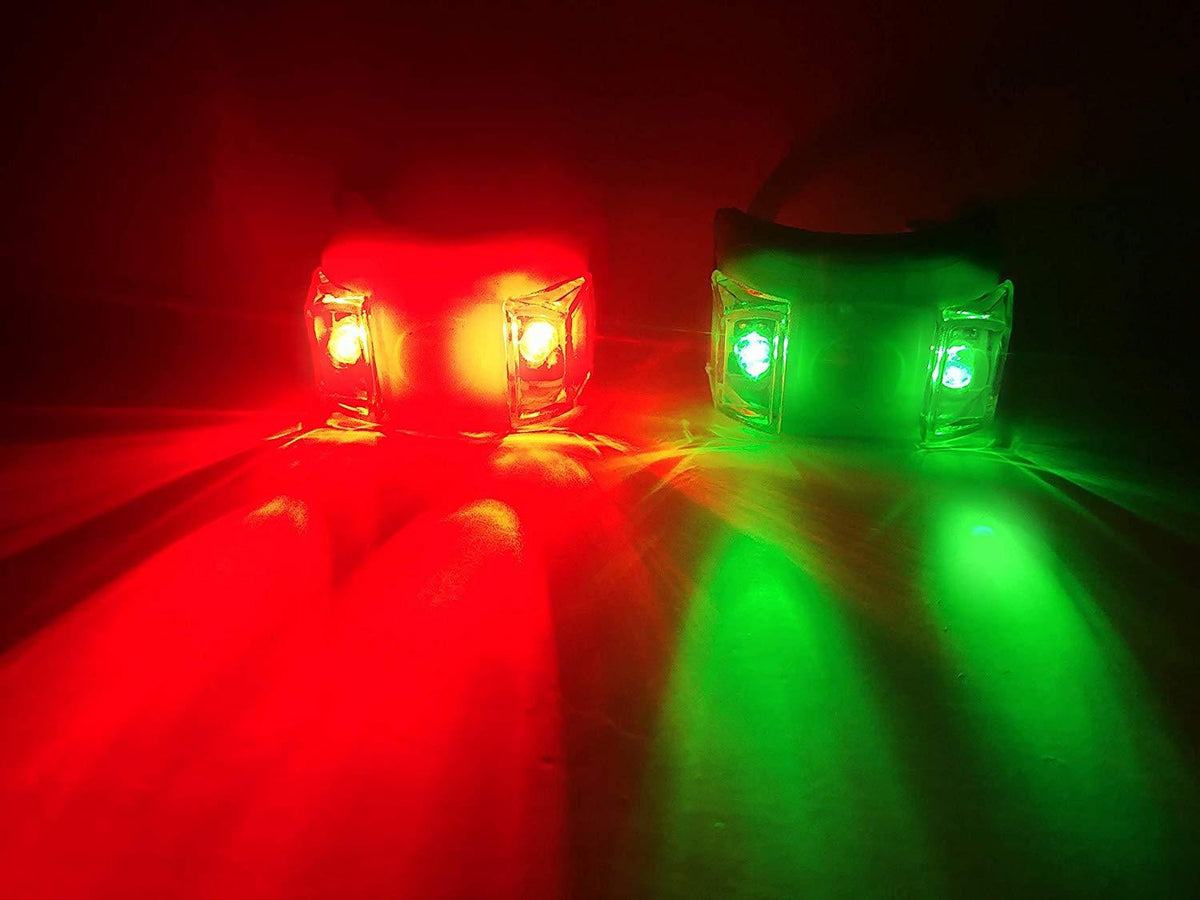 Green Blob Outdoors Navigation Boat Lights Sets Marine LED Portable Emergency Safety Waterproof (Choice of Red, Green, Blue, White) - Green Blob Outdoors