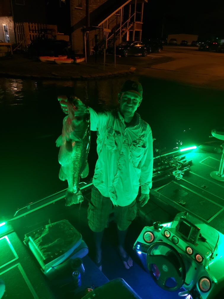 Green Blob Outdoors Underwater Fishing Light 7500 Lumen for Boats includes Alligator Clips &amp; Cigarette Lighter  w/ 30ft Cord, - Green Blob Outdoors