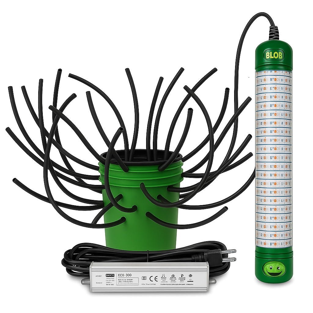 Green Blob Underwater Dock Fishing Light 15000 Lumen + Fish 'N A Barrel Artificial Fish Habitat Kit - Green Blob Outdoors