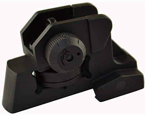 Iron Sights M4 AR15 Rear &amp; High Profile Front Sight for Lower Gas Blocks - Green Blob Outdoors