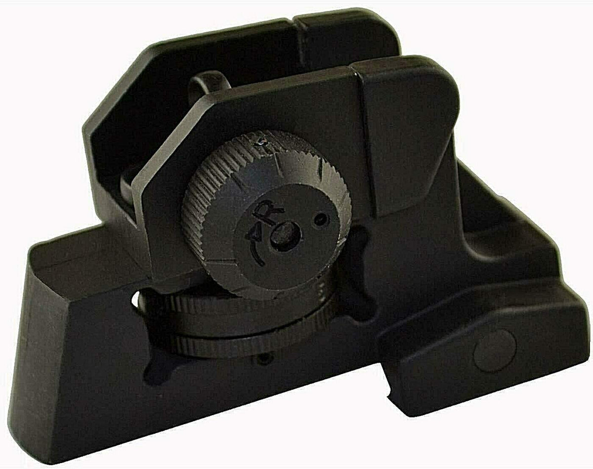 Iron Sights Rear &amp; Low Profile Same Plain Front Sight for Flat Top Rails - Green Blob Outdoors