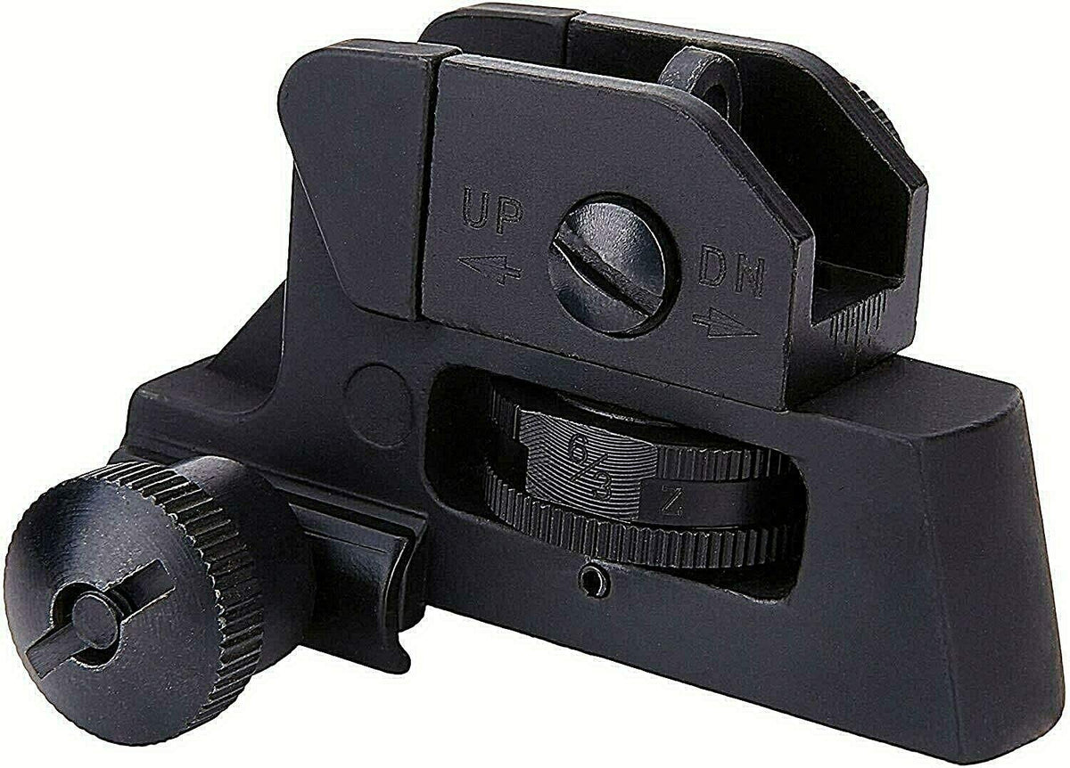 Iron Sights Rear &amp; Low Profile Same Plain Front Sight for Flat Top Rails - Green Blob Outdoors