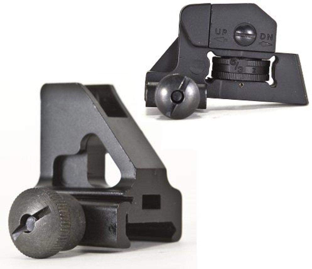 Iron Sights Rear &amp; Low Profile Same Plain Front Sight for Flat Top Rails - Green Blob Outdoors