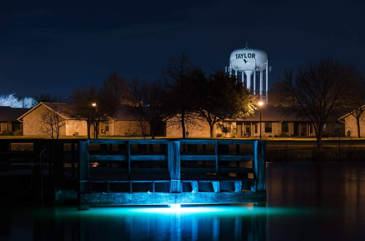 Multi - Color Color Changing LED Dock - 7500 Underwater Fishing Light with Remote Control - Green Blob Outdoors