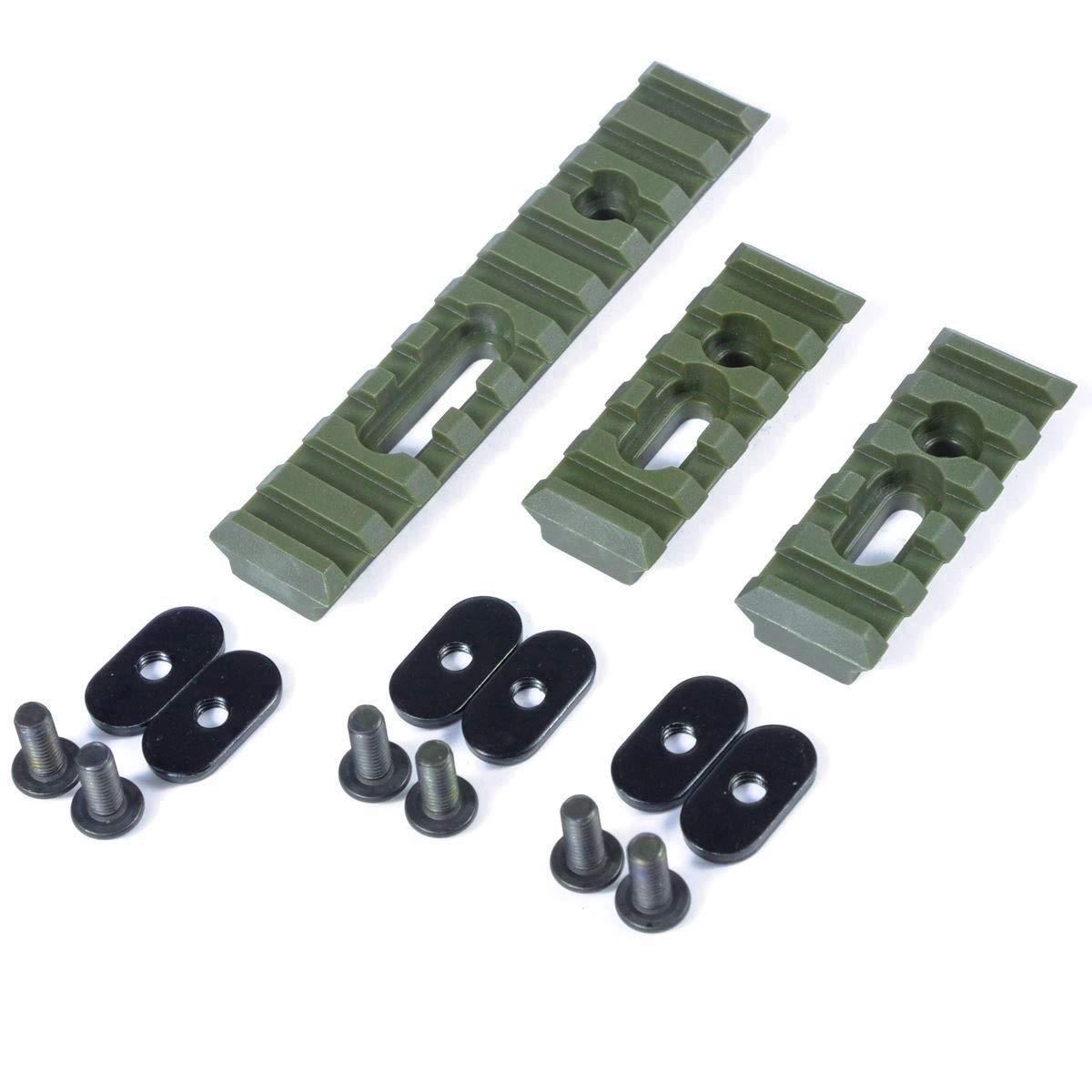 Olive Drab Green Slotted Polymer Picatinny Rail Set for Handguards - Green Blob Outdoors