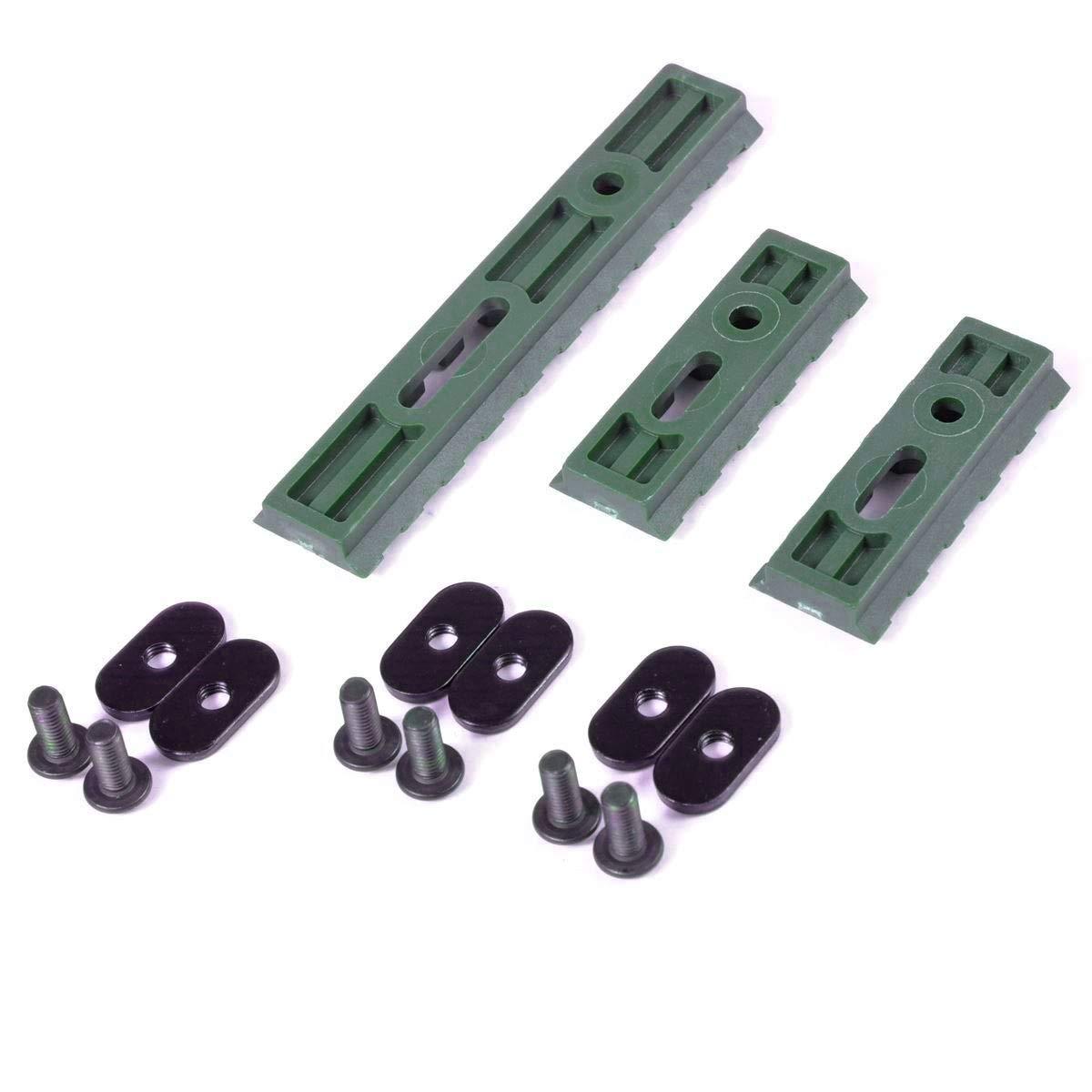 Olive Drab Green Slotted Polymer Picatinny Rail Set for Handguards - Green Blob Outdoors