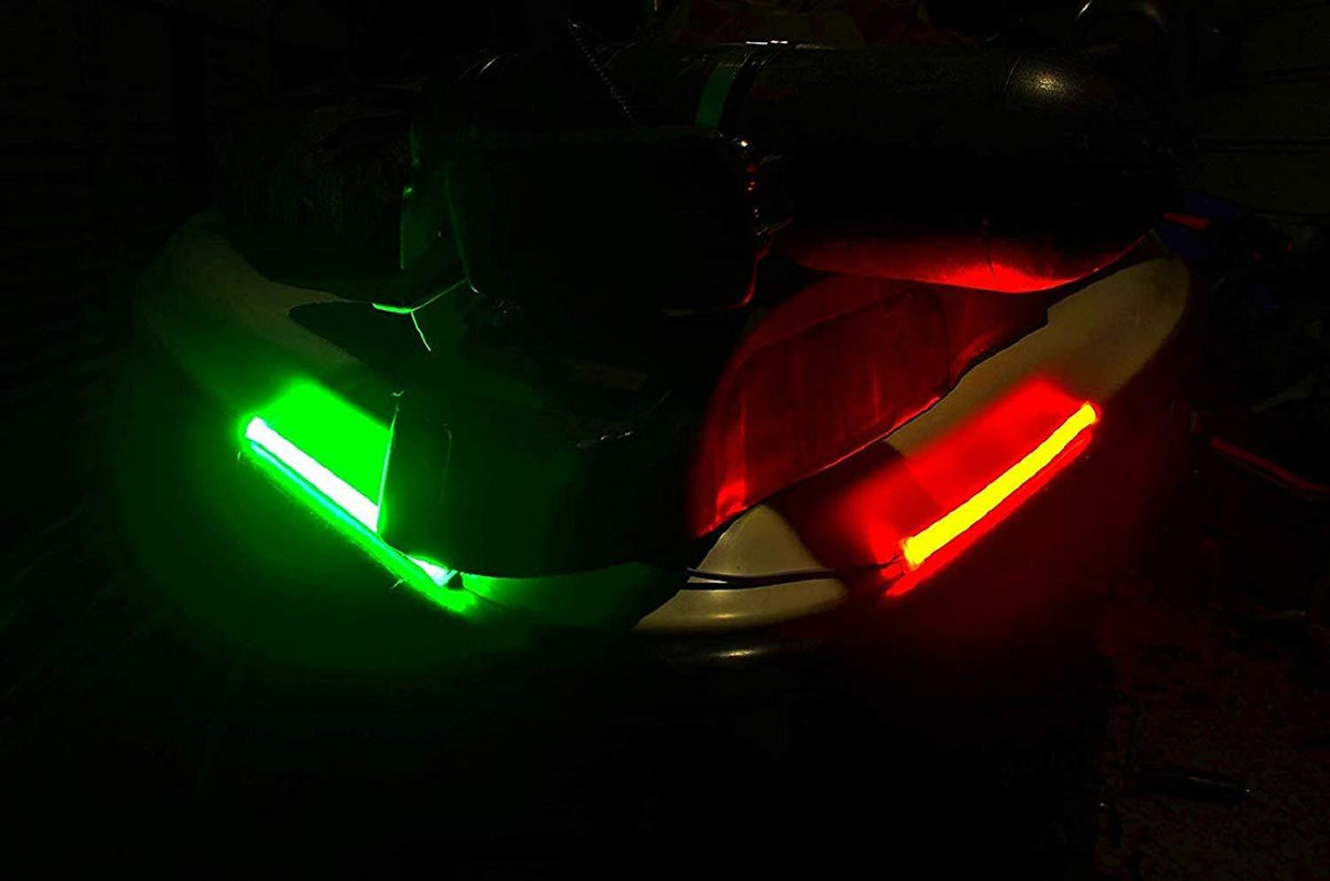 Pimp My Boat Neon Navigation LED Light Strips Red &amp; Green for Bass Boats, Pontoons, Wave Runners, Kayaks, and Ski Boats - Green Blob Outdoors