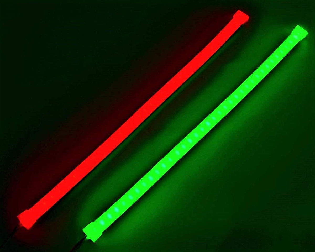 Pimp My Boat Neon Navigation LED Light Strips Red &amp; Green for Bass Boats, Pontoons, Wave Runners, Kayaks, and Ski Boats - Green Blob Outdoors