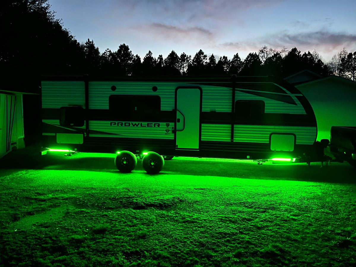 Pimp My Boat Trailer, Travel Trailer, RV Multi - Color Waterproof Under Glow LED Lighting Kit with Remote - Green Blob Outdoors