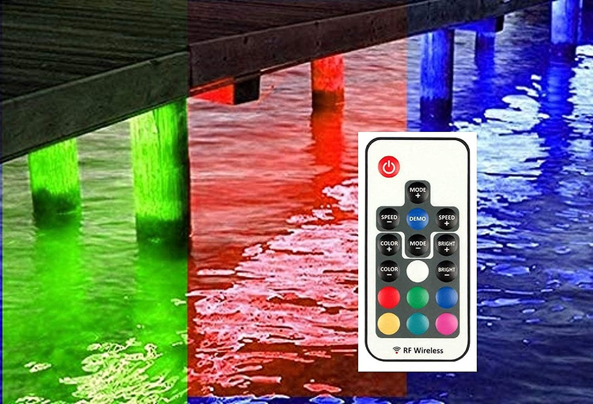 Pimp My Dock 50ft Length DIY Neon Multi-Color, Color Changing Premium LED Under Dock Accent Lighting Kit IP68 Completely Waterproof - Green Blob Outdoors