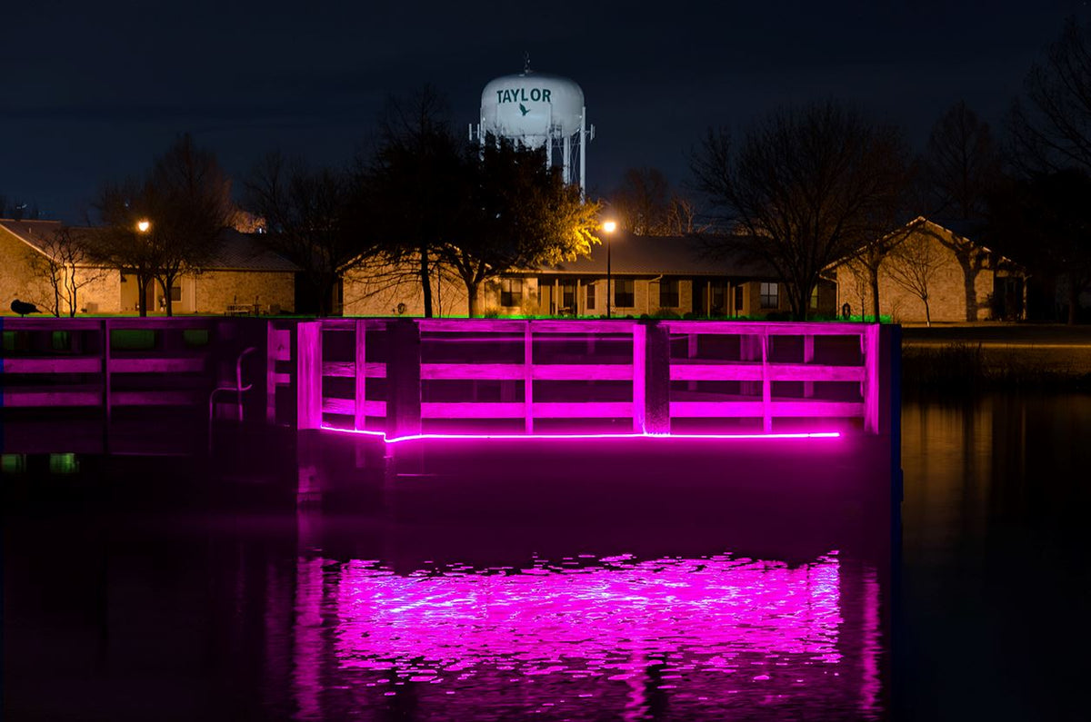 Pimp My Dock LED Accent Under glow Lighting Kit (Blue, Green, UV, White, or Color Changing) DIY Premium LED Under Dock Lighting Kit IP68 Completely Waterproof - Green Blob Outdoors