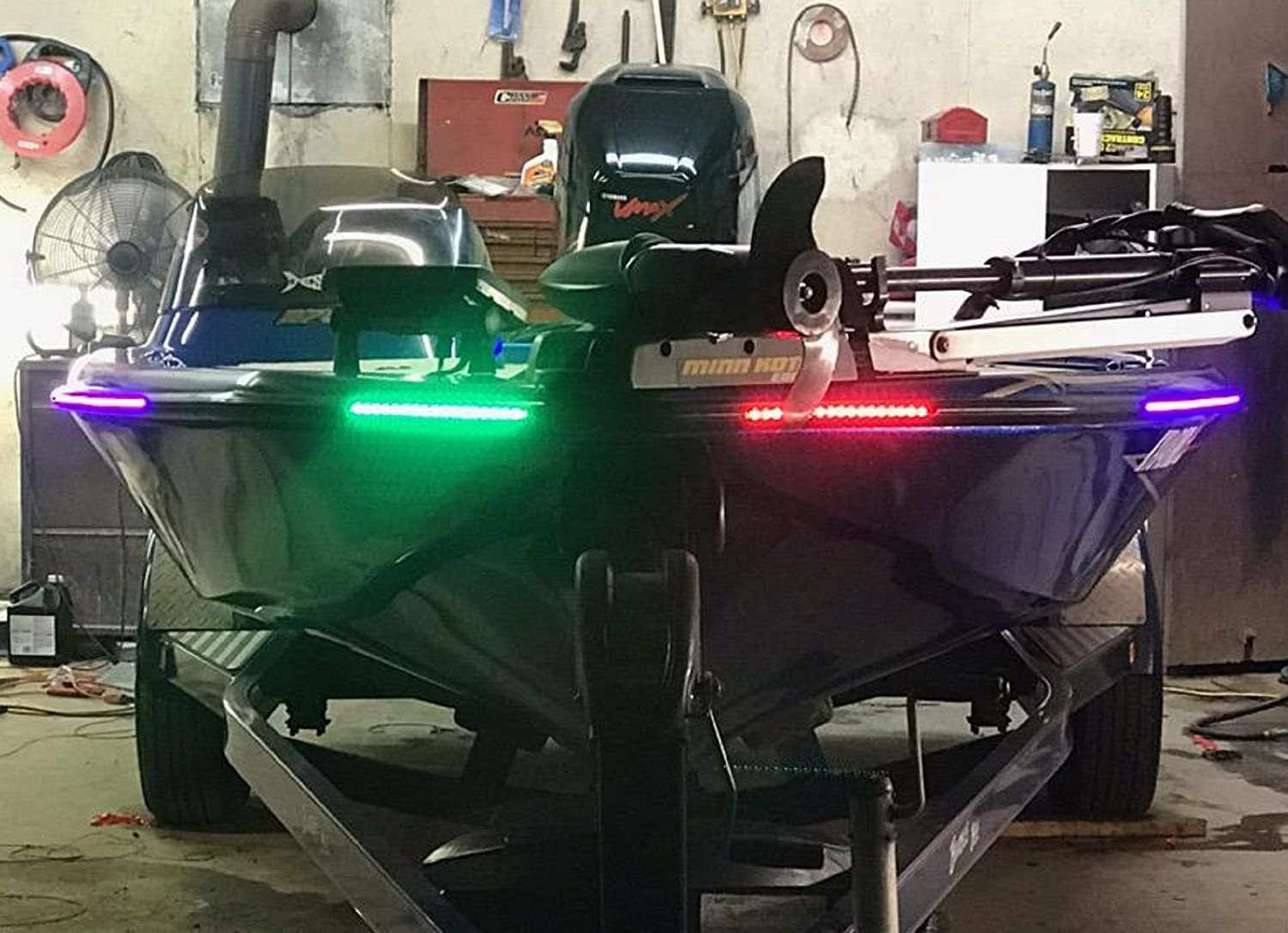 boat fishing box led lights Pimp My Fishin Boat UV Bass Boat LED Light kit for Night Fishing