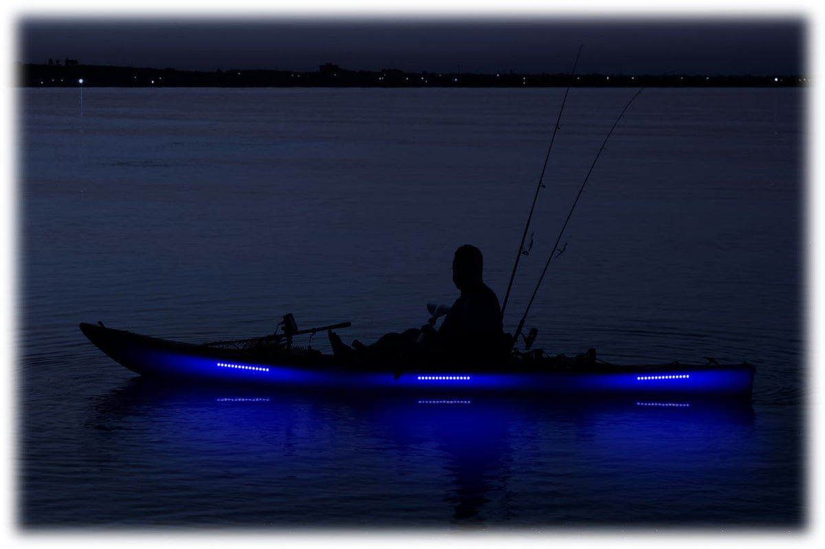 Pimp My Kayak - Blue LED Lighting DIY Kit - 30,000 Lumens - Includes Bonus Red &amp; Green Navigation Lights - Green Blob Outdoors