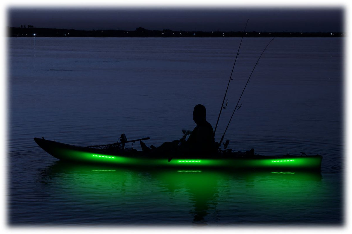 Pimp My Kayak Green - LED Lighting DIY Kit - 30,000 Lumens - Includes Red &amp; Green Navigation Lights - Green Blob Outdoors