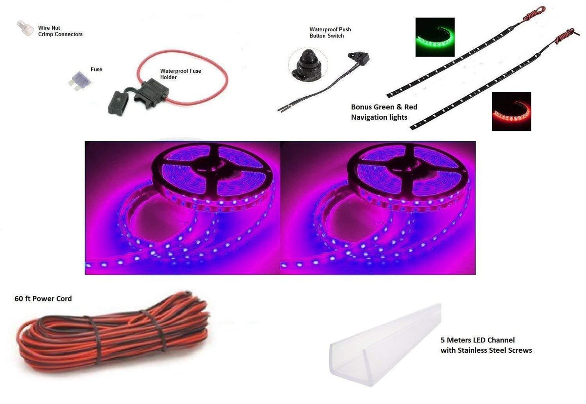 Pimp My Pontoon Black Light Ultraviolet UV LED Under Deck Lighting DIY Kit - Green Blob Outdoors