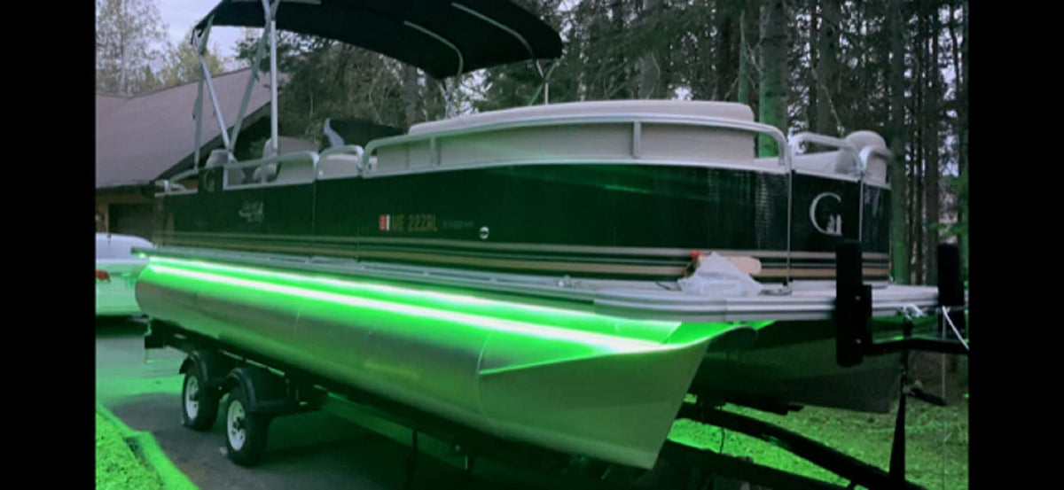 Pimp My Pontoon Neon Green LED Under Glow Deck Boat Lighting DIY Kit - Green Blob Outdoors