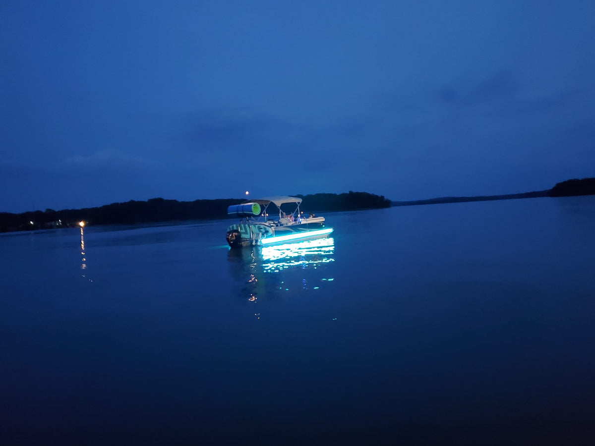 Pimp My Pontoon: Premium LED Neon Under Deck Glow Lighting Kit for Boats - Green Blob Outdoors