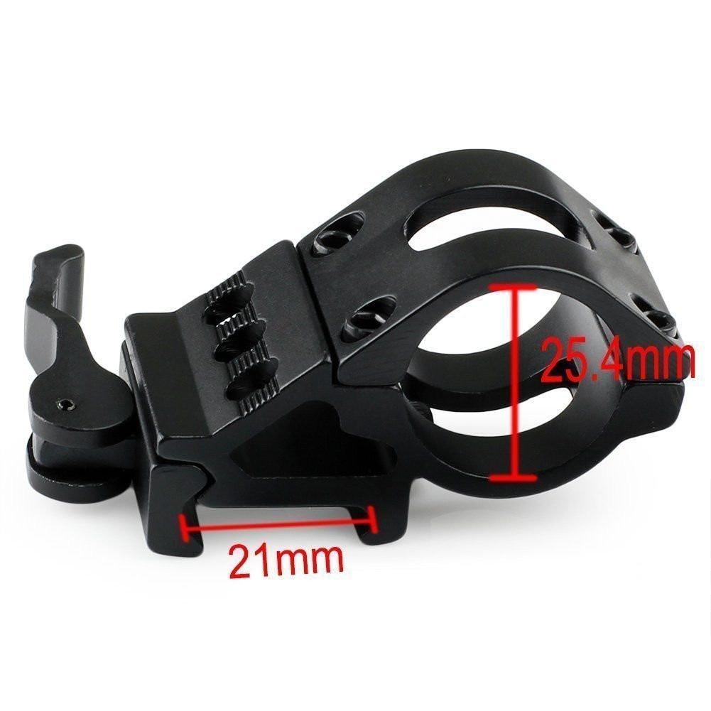 QD (30mm) 45 Degree Offset Side Ring Offset 20mm Rail Picatinny Flashlight, Laser Mount - Green Blob Outdoors