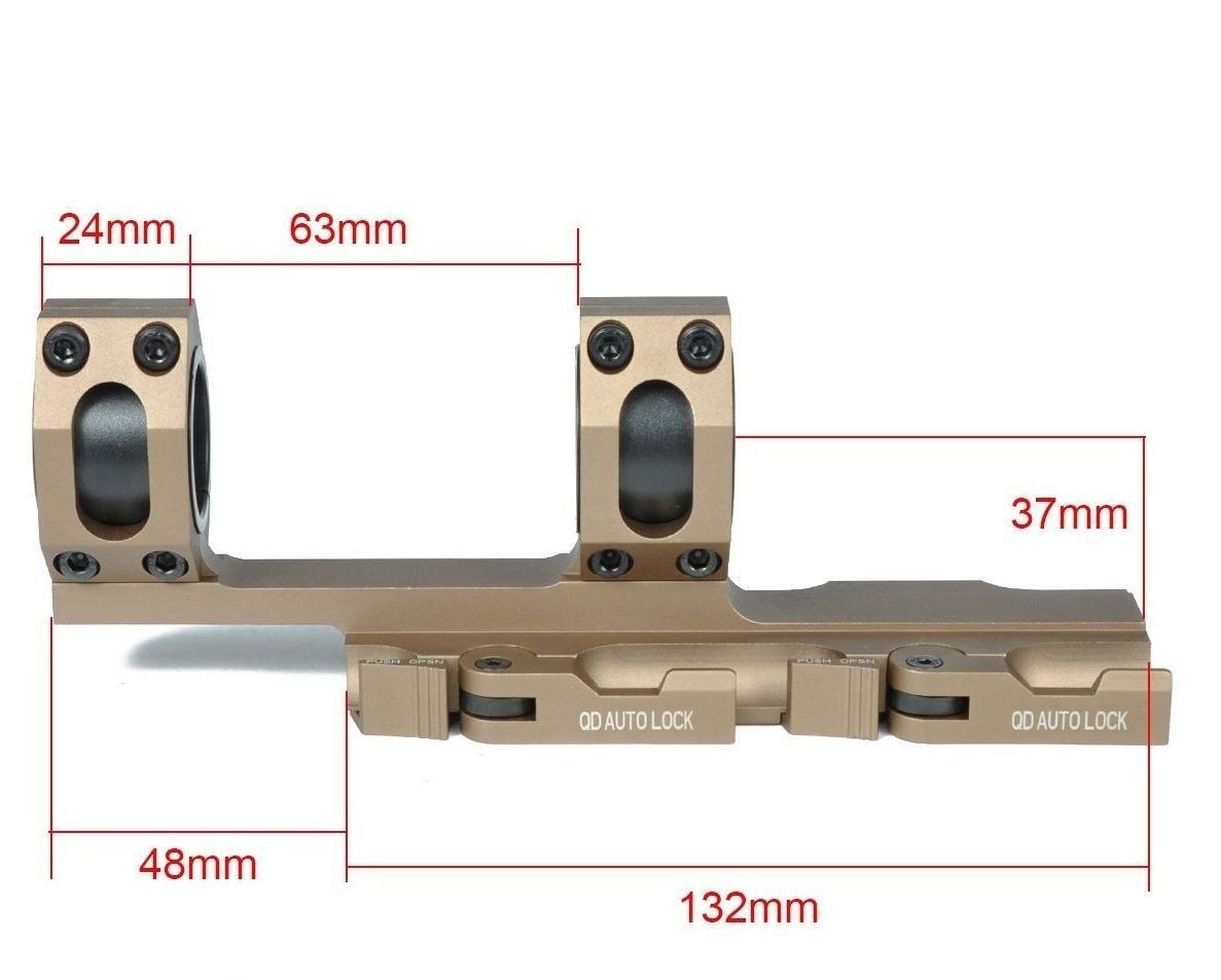 QD Dark Earth Scope Rings Extended Mount Picatinny Rail 30mm 1 inch Rings - Green Blob Outdoors