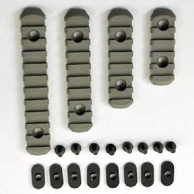 Rails 4 piece Polymer Rail Sections Set for Handguards with Camming T - Nuts - Green Blob Outdoors