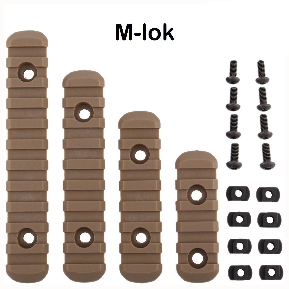 Rails 4 piece Polymer Rail Sections Set for Handguards with Camming T-Nuts - Green Blob Outdoors