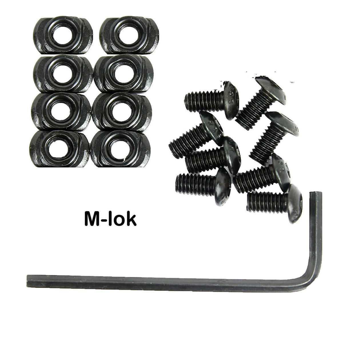 Rails 4 piece Polymer Rail Sections Set for Handguards with Camming T - Nuts - Green Blob Outdoors