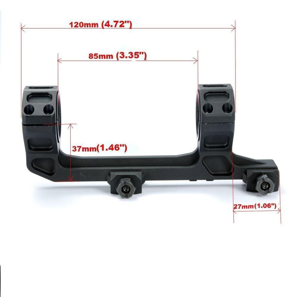 Scope Mount 30mm / 1 inch Rings One Piece with Bubble Level fits Picatinny Rails - Green Blob Outdoors