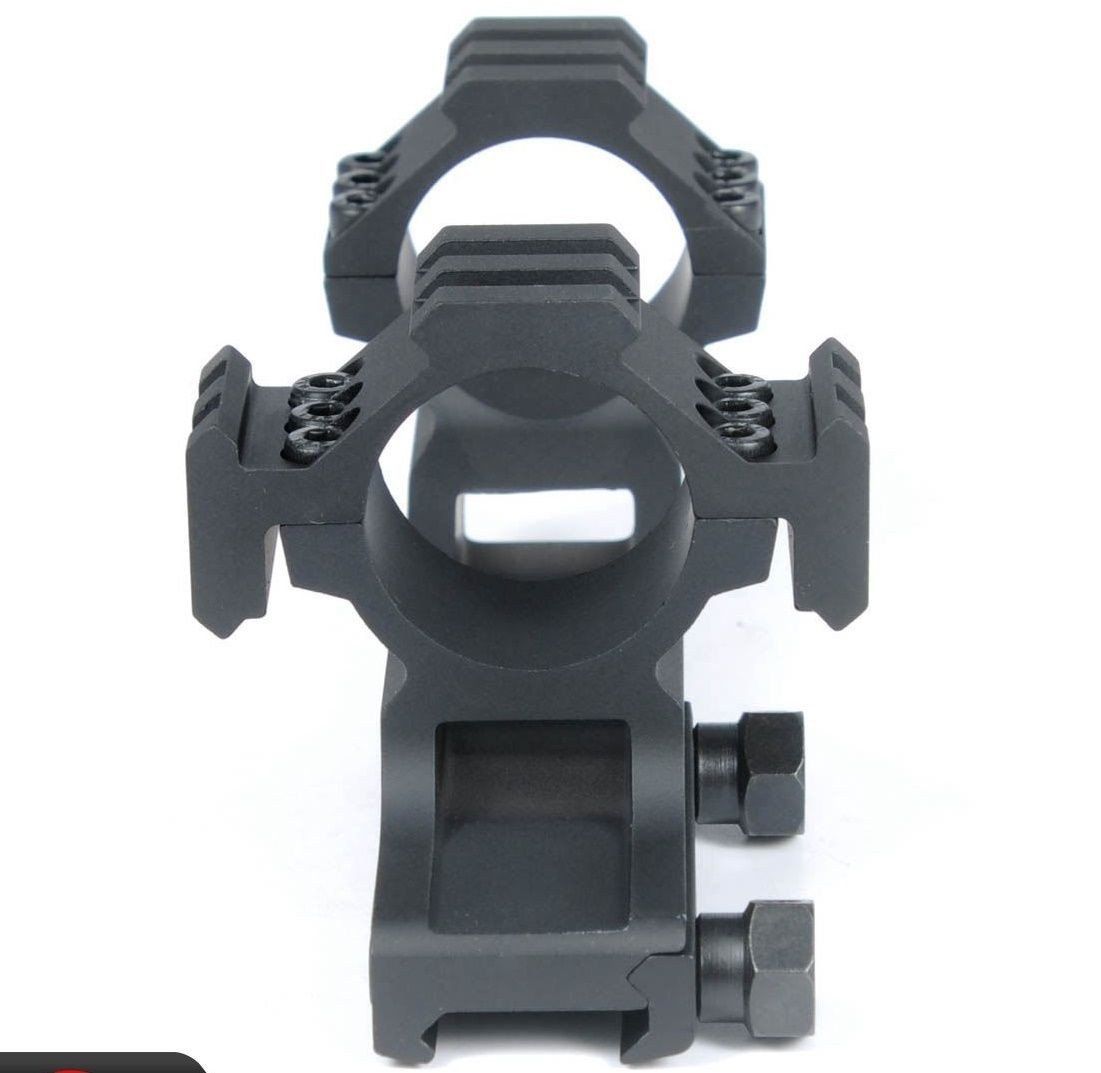 Scope Mount 30mm - 1 inch Scope Rings Cantilever Mount with Picatinny Top and Side Rails Ring Scope Mount PEPR Black - Green Blob Outdoors