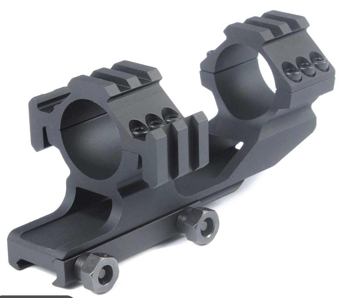 Scope Mount 30mm - 1 inch Scope Rings Cantilever Mount with Picatinny Top and Side Rails Ring Scope Mount PEPR Black - Green Blob Outdoors