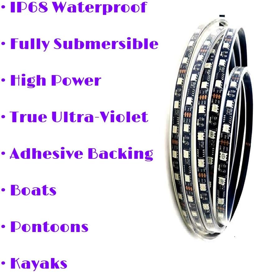 Ultra Violet UV Black Light LED Strips 12V Marine Boat Night Fishing - Green Blob Outdoors