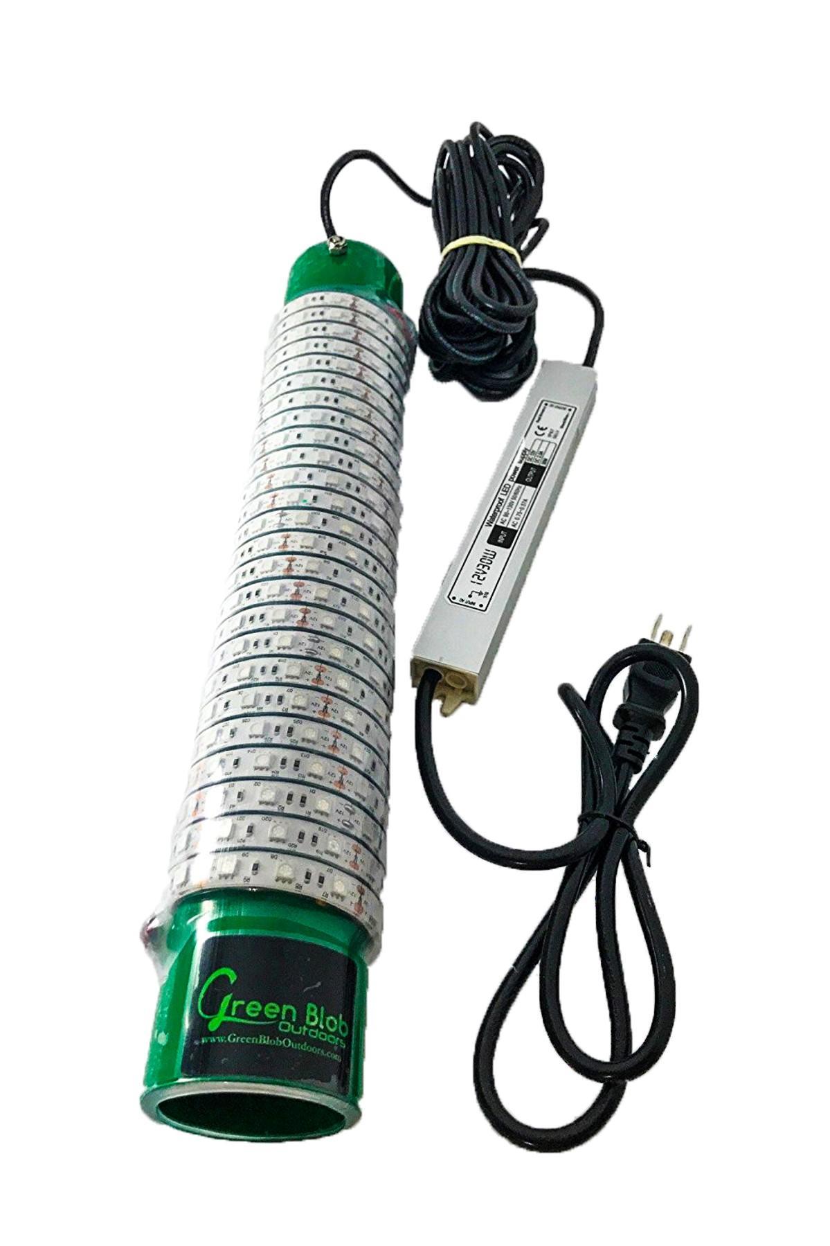 White Underwater Fishing Light Dock - 15000 Lumens 110 volt AC Adapter 30ft Power Cord - Green Blob Outdoors