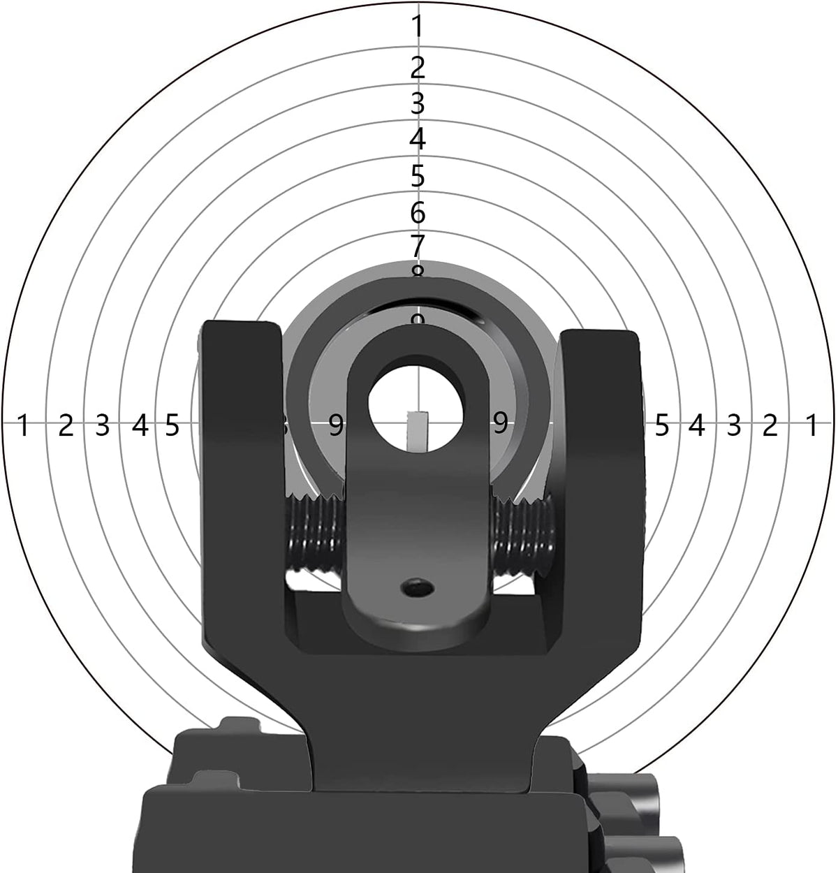 AR15 Iron Sights Ghost Ring Hooded Front and Rear Flip Up Back up Tactical Rifle Sight Set Sights Green Blob Outdoors 