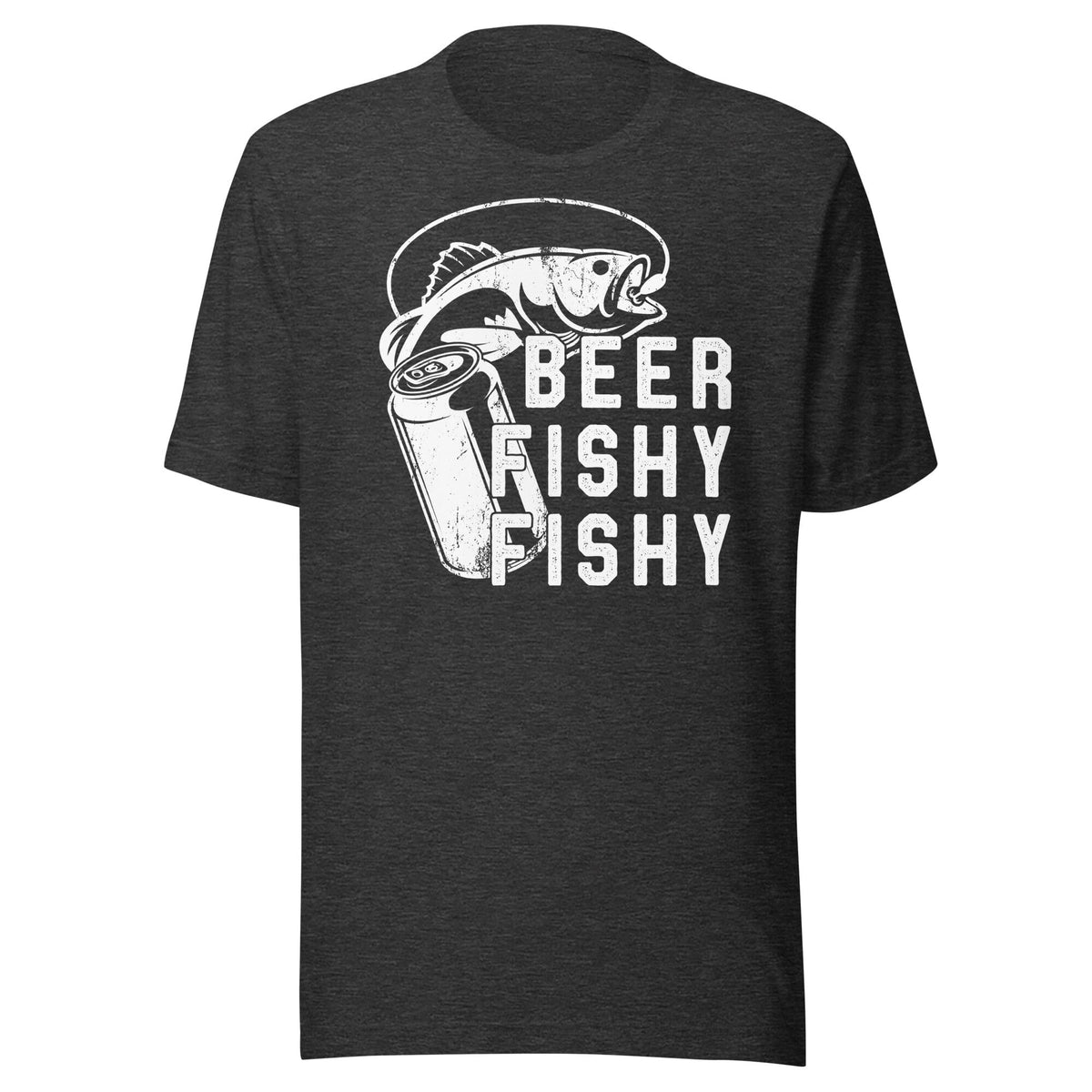 Beer Fishy Fishy T-Shirt Green Blob Outdoors Dark Grey Heather XS 